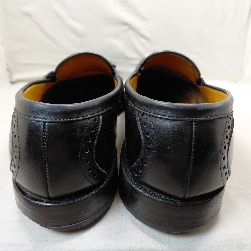 Allen Edmonds Chambray Mens 11 B Black Leather Tassel Wingtip Loafers 6204 - Picture 6 of 15